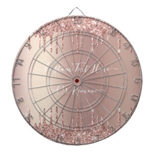 Cible De Fléchettes Parties scintillant rose Gold Blush Éclats Texte 