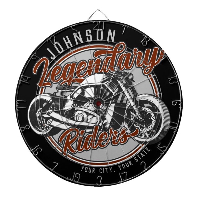 Cible De Fléchettes Personalized Motorcycle Legendary Rider Biker (Devant)