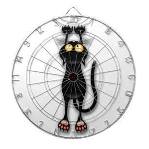 Cible De Fléchettes Personnage de chat drôle grattant le tissu