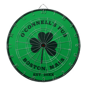 Cible De Fléchettes Personnalisé Nom de pub personnalisé shamrock de t