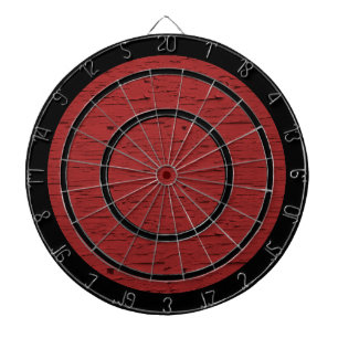 Cible de flechettes personnalisée en bois rouge