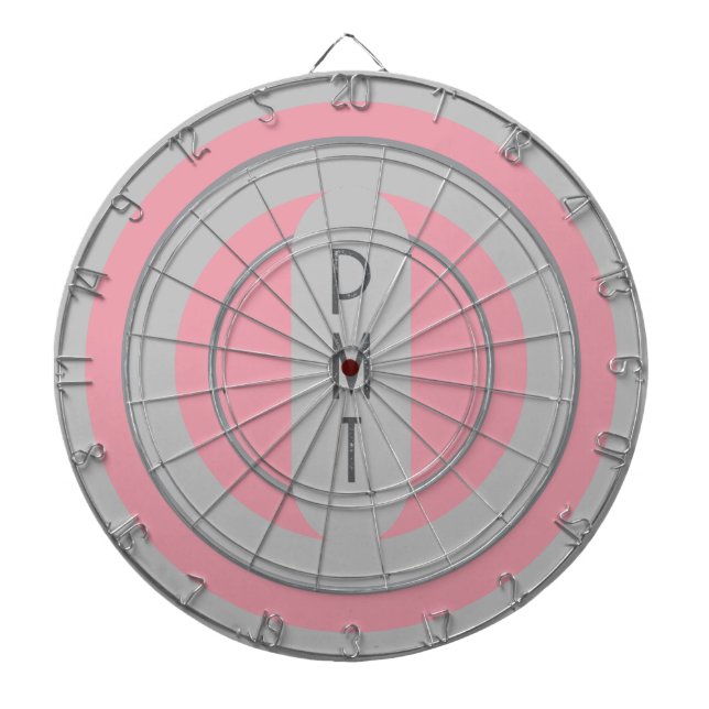Cible de flechettes personnalisée en gris rose (Devant)
