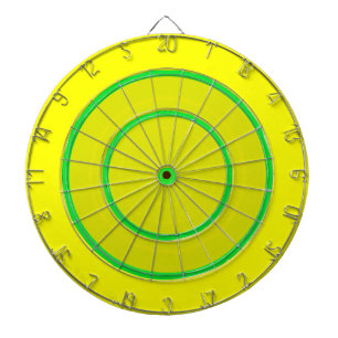 Cible de flechettes personnalisée verte et jaune