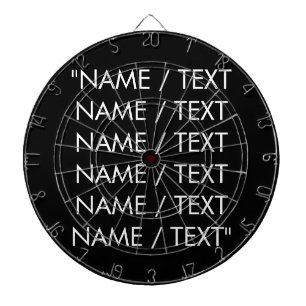 Cible De Fléchettes Personnaliser Nom texte minimaliste élégant noir