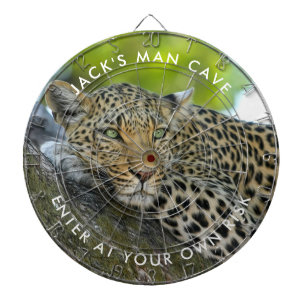 Cible de flechettes photo Leopard personnalisée