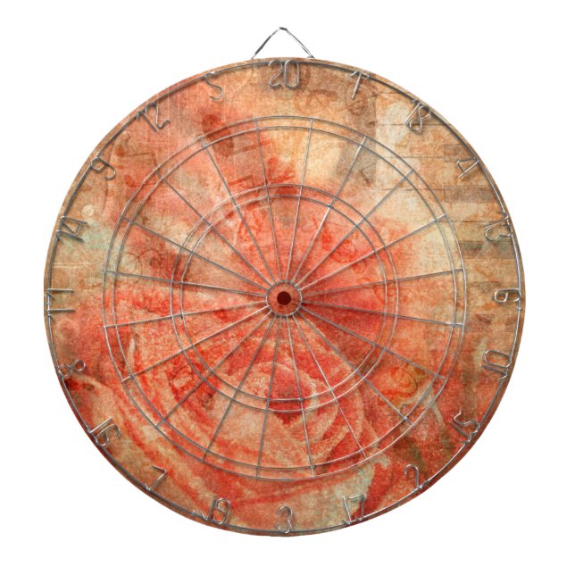 Cible De Fléchettes Piano et violon avec notes musicales et rose (Devant)