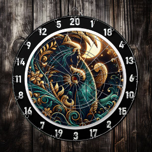 Cible De Fléchettes Pièce d'art doré Sunset Surfer