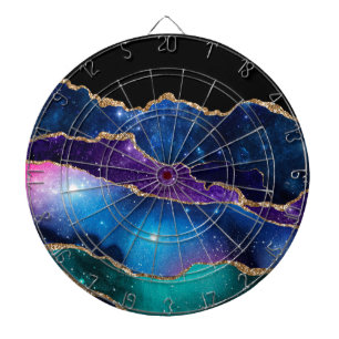 Cible De Fléchettes Pierre d'agate marbrée Galaxie scintillante Étoile