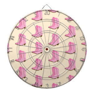 Cible De Fléchettes Pink Cowgirl Cowboy Boots Country Texas Ranch
