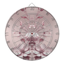 Pink Floral Dartboard