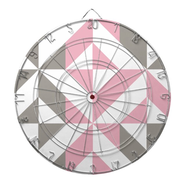 Cible De Fléchettes Pink Raspberry and Silver Geometric ZigZag (Devant)