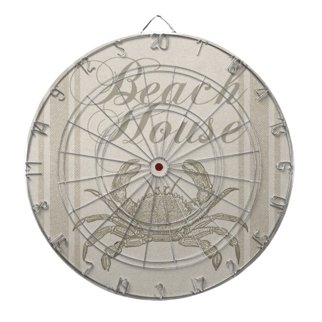 Cible De Fléchettes Plage Maison Crabe Plage Côte Vintage côtière (Devant)