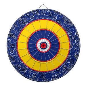 Cible De Fléchettes Planche à fléchettes Bandana Bleu Rouge Jaune Jeu 