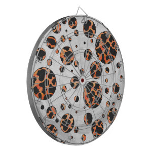 Cible De Fléchettes Poche noire et orange Polka Imprimer