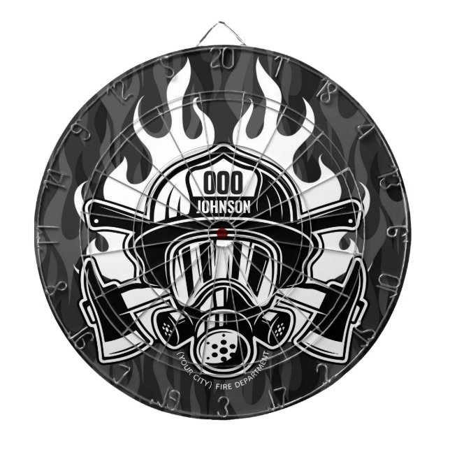 Cible De Fléchettes Pompier Secouru sur mesure Station du service d'in (Devant)