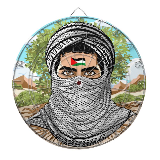 Cible De Fléchettes Portrait de la Liberté palestinienne (Devant)