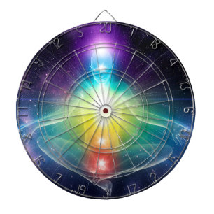 Cible De Fléchettes pose Abstraite de lotus yoga humanoïde avec chakra