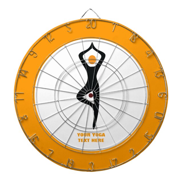 Cible De Fléchettes Pose de yoga noir, orange personnalisé (Devant)