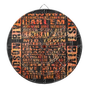 Cible De Fléchettes Quartiers de NYC Orange