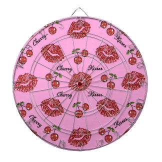 Cible De Fléchettes RAB Rockabilly Cherry Kisses on Pink