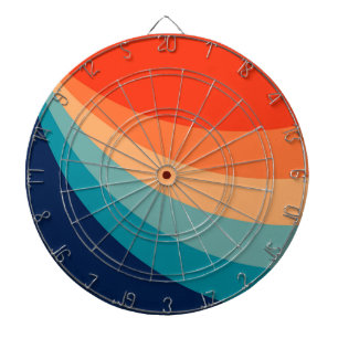 Cible De Fléchettes Rayons solaires rétro colorés