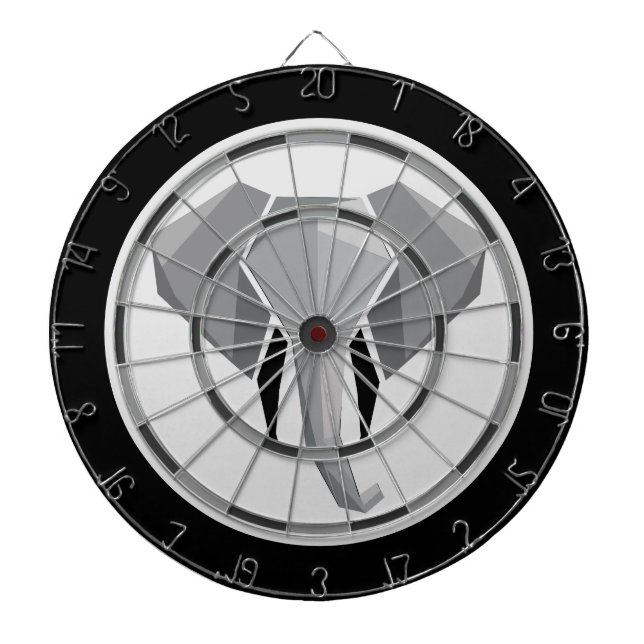 Cible De Fléchettes Réglementation de la tête d'éléphant géométrique (Devant)