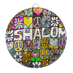 Cible De Fléchettes Rétro 60s Psychédélique Shalom AMOUR