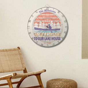 Cible De Fléchettes Retro Lake House Nom de famille