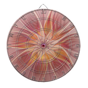 Cible De Fléchettes Rêve Rose Pâle Floral Art Fractal Abstrait Fleur