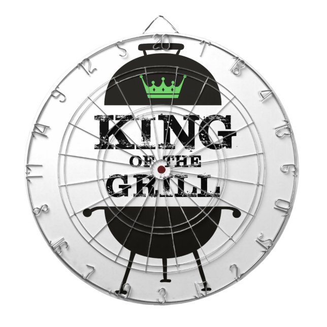 Cible De Fléchettes Roi Du Grill, Couronne Verte Noire (Devant)