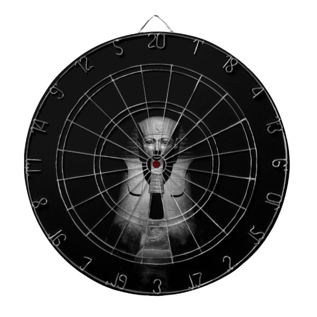 Cible De Fléchettes Roi pharaon noir et blanc (Devant)