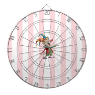 Cible de fléchettes Rose Blanc Rayure Clown