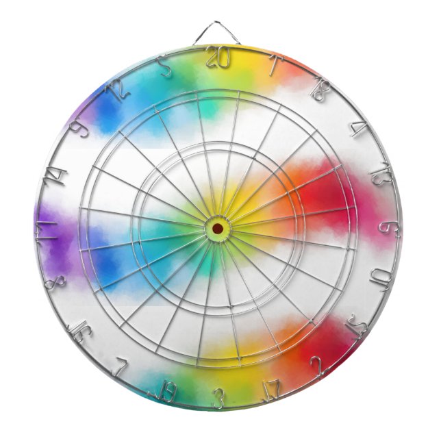 Cible De Fléchettes Rose bleu violet vert Modèle moderne tendance (Devant)