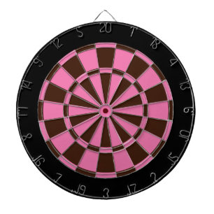 Cible de flechettes : Rose, brun, et noir