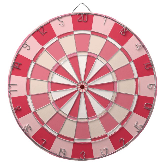 Cible De Fléchettes Rose fraise moderne (Pretty pink, red and cream dart board)
