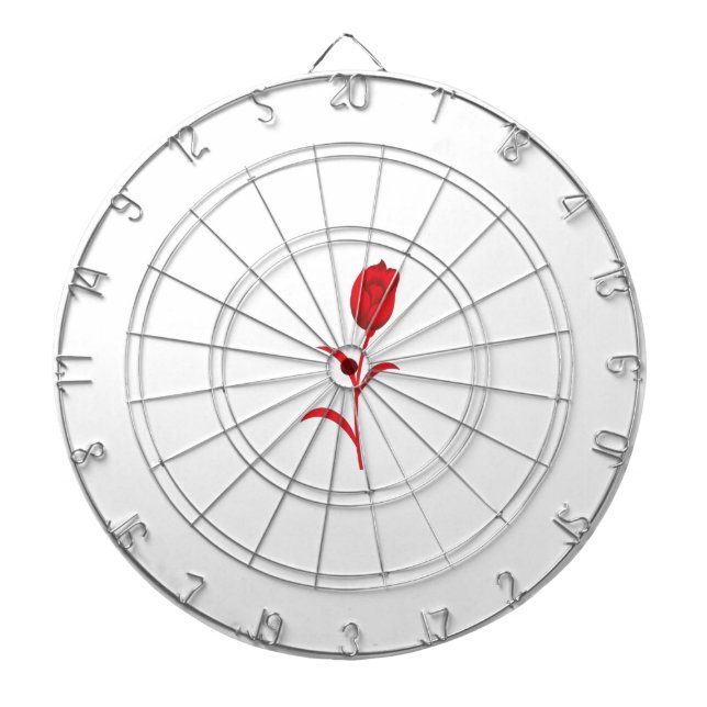 Cible De Fléchettes Rose Madder, Rouge lave, design floral (Devant)