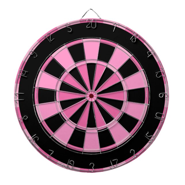 Cible De Fléchettes Rose Noir Moderne (Devant)