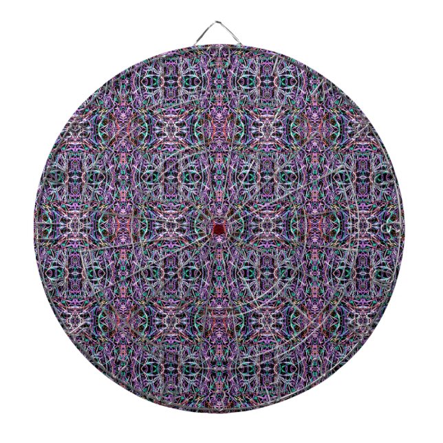 Cible De Fléchettes Rose violet géométrique (Devant)