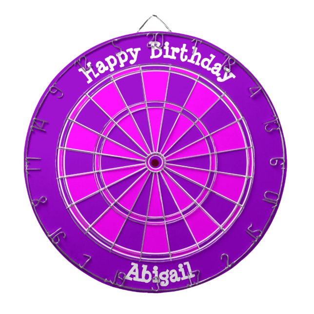 Cible De Fléchettes Rose violet Personnalisé Joyeux Anniversaire (Devant)