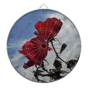 Cible De Fléchettes Roses rouges contre un ciel bleu vif