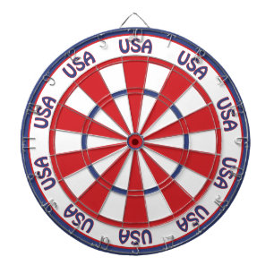 Cible De Fléchettes Rouge, Blanc, Bleu Patriotique USA
