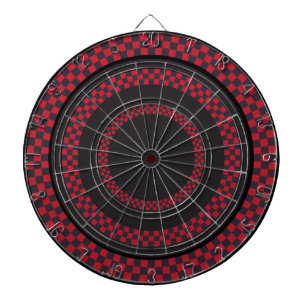 Cible de flechettes rouge et noire vérifiée