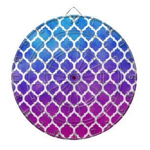 Cible De Fléchettes Rouge rose bleu Ombre Lattice marocain