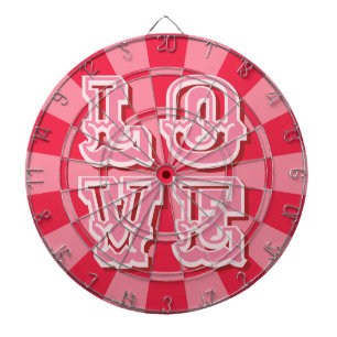 Cible De Fléchettes Rouge rubis et rose vintage AMOUR Joli design rétr