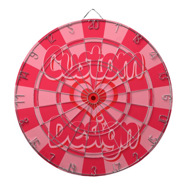 Cible De Fléchettes Ruby Red and Pink Heart Design Custom Text (Devant)