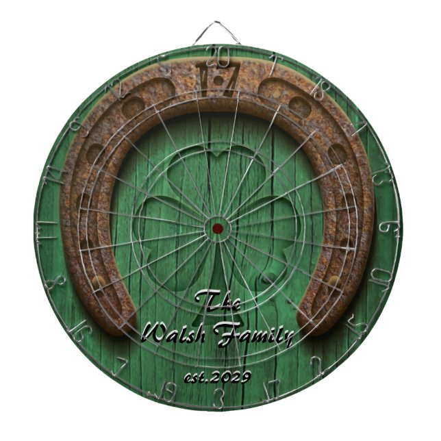 Cible De Fléchettes Rustic Lucky Horse Chaussure Irish Famille Personn (Devant)