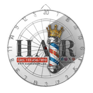 Cible De Fléchettes Salon de coiffure Barber Hair Shop King Crown Mât