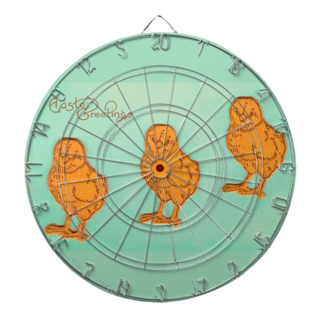 Cible De Fléchettes Salutations de Pâques Chicks Vert (Devant)