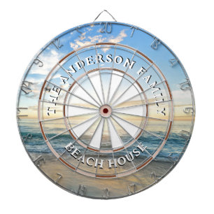 Cible De Fléchettes Sandy Beach Sunrise Nom de famille Beach House