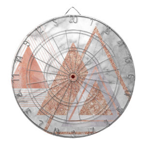 Cible De Fléchettes scandinave chic rose or géométrique marbre blanc